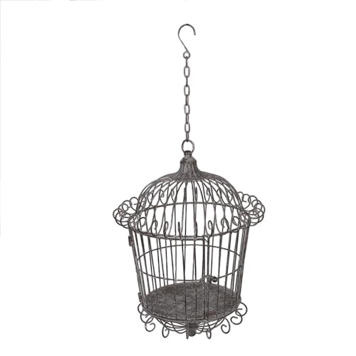 Clayre & Eef Vogelkäfig Dekoration Ø 36x47 cm Braun Grau Eisen von Clayre & Eef