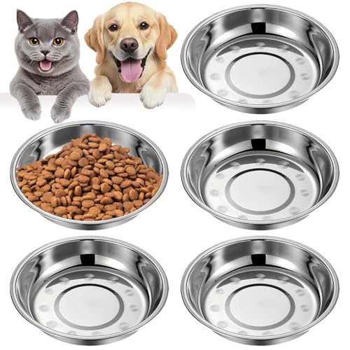 5 Stück Edelstahl Schüssel Katzennapf Set, Futternapf Katze Langlebig und Stark, Katzen Napfset Größe ist 16×3cm, Hundenapf Edelstahl Eignet Sich für Kurztrips Picknicks und Campingausflüge 5 Stück Edelstahl Schüssel Katzennapf Set, Futternapf Katze Langlebig und Stark, Katzen Napfset Größe ist 16×3cm, Hundenapf Edelstahl Eignet Sich für Kurztrips Picknicks und Campingausflüge von ClcIosis