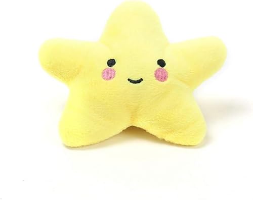 1 x gelber Stern Plüsch-Hundespielzeug für kleine und mittelgroße Hunde mit Quietschelementen von Cldaisy