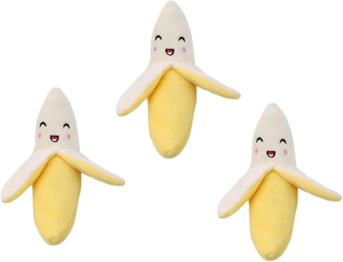 Cldaisy 3 x gelbe Bananenplüsch-Quietschspielzeug für Welpen, Hundespielzeug, Plüsch, Kauspielzeug für Hunde Cldaisy 3 x gelbe Bananenplüsch-Quietschspielzeug für Welpen, Hundespielzeug, Plüsch, Kauspielzeug für Hunde von Cldaisy