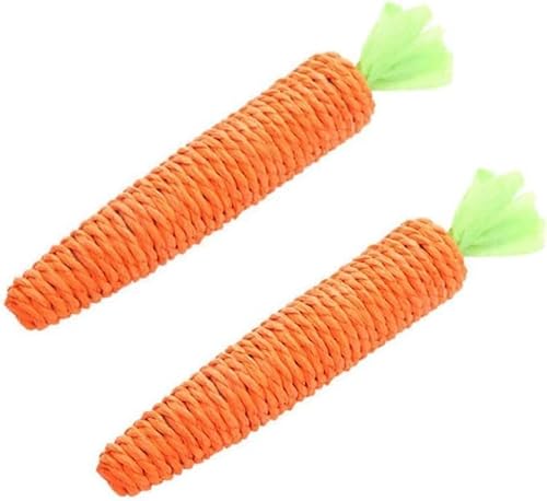 Interaktives Sisal-Karotten-Karotten-Kauspielzeug für Katzen, Zahnspielzeug für Innenräume, interaktives Spielzeug, Haustierbedarf, Orange, 2 Stück Interaktives Sisal-Karotten-Karotten-Kauspielzeug für Katzen, Zahnspielzeug für Innenräume, interaktives Spielzeug, Haustierbedarf, Orange, 2 Stück von Cldaisy