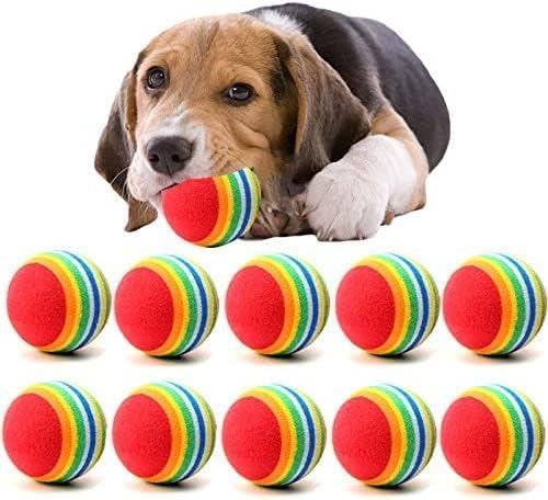 Niedliches Mini-Hundespielzeug für kleine Hunde, Kaubälle für Haustiere, Tennisball, 10 Stück von Cldaisy