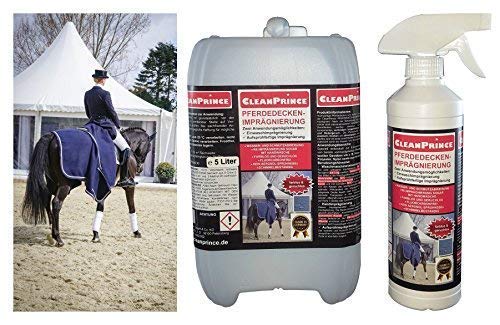 5,5 Liter CleanPrince Pferdedecken Imprägnierung | Pferdedeckenimprägnierung Imprägniermittel Nässeschutz für Weidedecke Regendecke Fliegendecke Nierendecke Outdoor atmungsaktiv Einwaschimprägnierung von CleanPrince