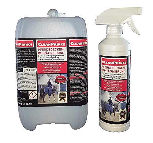 CleanPrince 2,5 Liter Pferdedeckenimprägnierung Pferdedecke Imprägnierung Wetterschutz Imprägniermittel Fleckschutz von CleanPrince