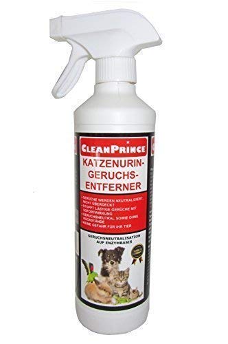 Katzenurin Geruchsentferner 500 ml 0,5 Liter Geruchsvernichter Katzenuringeruchentferner Katzenurin Katzen-Urin-Geruch Uringeruch Tierurin Tiergeruch Anti Ex Entfernung Pippi Pipi Katzenklo Katzen Hunde Haustiere unschädlich CleanPrince Geruchskiller -absorber Geruchsbeseitigung Gerüche Geruchsneutralisator -neutralisation, neutralisiert, nicht überdeckt, stoppt mit Sofortwirkung, Geruchsneutral, ohne Rückstände, Katzentoiletten, Tiertransportboxen von CleanPrince