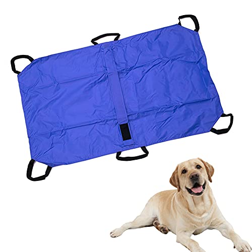 Haustier Hund Tiertrage Trage, Faltbare Transport Notfalltrage Veterinär Haustiertransportbahre, Anti-Biss Haustiertrage 60KG Last, Tragbare Tiertrage für Hunde und Andere (Blau) von ClearFragrans