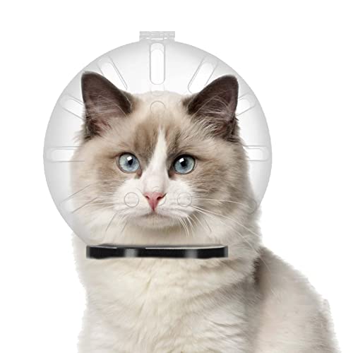 Clearful Katzenhaube | Atmungsaktiver, transparenter Katzen-Luftmaulkorb, verstellbare Katzenhaube - Schutz- und Anti-Biss-Maulkörbe für die Pflege Haustiere, Katzen, Kätzchen von Clearful
