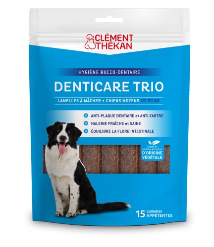 Clément Thékan - Denticare Trio – fördert die Mundhygiene – Kaustreifen für Hunde von 10 bis 30 kg – 15 Einheiten von Clément Thékan
