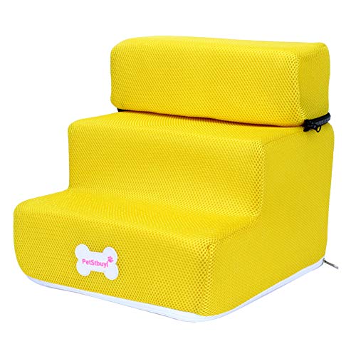 Pet Steps Treppe, Kleine Hundekatzen Pet 3 Steps Abnehmbare rutschfeste Rampe Klettern Abnehmbare Bettleiter Gelb Einheitsgröße Pet Steps Treppe, Kleine Hundekatzen Pet 3 Steps Abnehmbare rutschfeste Rampe Klettern Abnehmbare Bettleiter Gelb Einheitsgröße von Clenp
