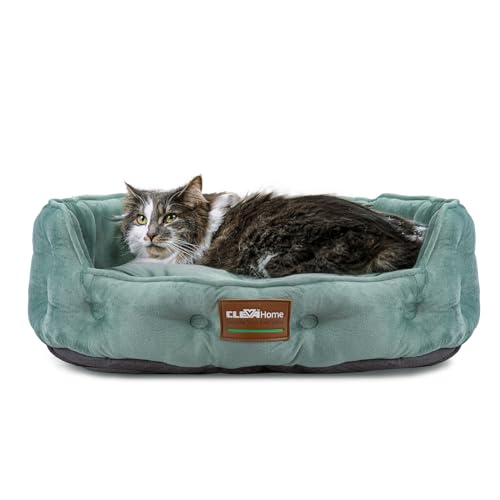ClevaHome Rundes Katzenbett & Hundebett für Kleine Haustiere bis 7kg – Waschbares Weiches Haustierbett mit Rutschfester Unterseite für Katzen und Welpen ClevaHome Rundes Katzenbett & Hundebett für Kleine Haustiere bis 7kg – Waschbares Weiches Haustierbett mit Rutschfester Unterseite für Katzen und Welpen von Cleva