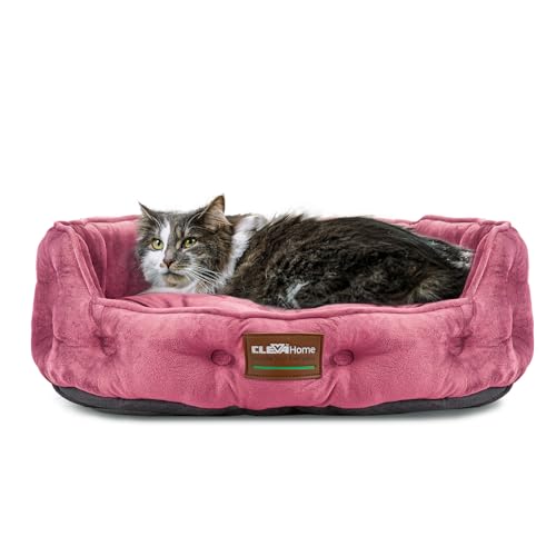 ClevaHome Rundes Katzenbett & Hundebett für Kleine Haustiere bis 7kg – Waschbares Weiches Haustierbett mit Rutschfester Unterseite für Katzen und Welpen ClevaHome Rundes Katzenbett & Hundebett für Kleine Haustiere bis 7kg – Waschbares Weiches Haustierbett mit Rutschfester Unterseite für Katzen und Welpen von Cleva