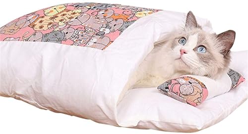Clgorm Orthopädischer Katzenschlafsack, Katzenschlafsack Warm, Katzen Schlafsack, Gemütliche Beruhigende Katzendecke, Sicherheitsgefühl-Tierbett (C, XL (Within 22 pounds)) von Clgorm