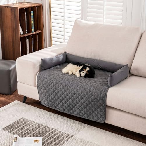 Clgorm Pelzbarn Kühlendes Sofabett, Hundebett Cooling Bed, Wasserdicht Und Komfortabel, Maschinenwaschbar Atmungsaktiv (Dunkelgrau, 90 * 135cm) von Clgorm