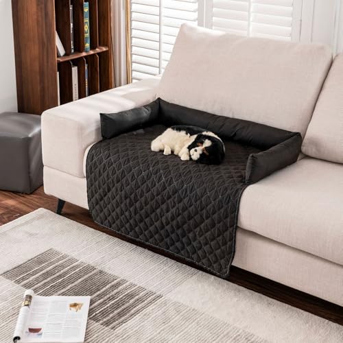 Clgorm Pelzbarn Kühlendes Sofabett, Hundebett Cooling Bed, Wasserdicht Und Komfortabel, Maschinenwaschbar Atmungsaktiv (Schwarz, 90 * 90cm) von Clgorm