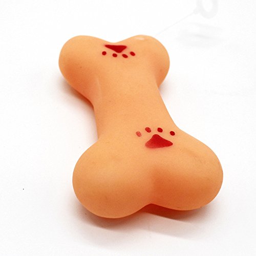 Clicitina Bone Toy Pet 1 Reflected Toys Toys Rubber Sound Pc Dog Pet Pet Others FOp170 (Yellow, One Size) von Clicitina