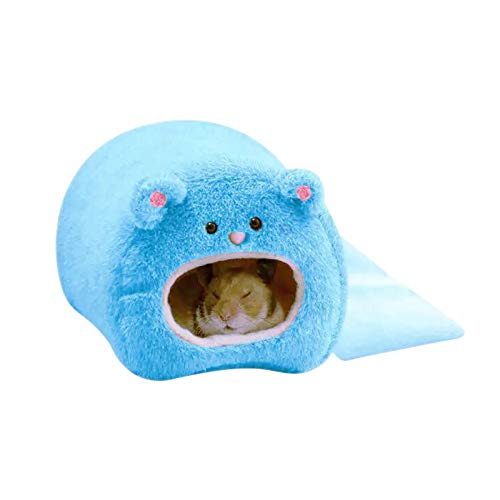 Clicitina Hamster schlafendes Tier Maus Kissen Kissen Wintertasche Bett kleines Bett Hamster Haustierbett/ UW899 (Blue, One Size) von Clicitina