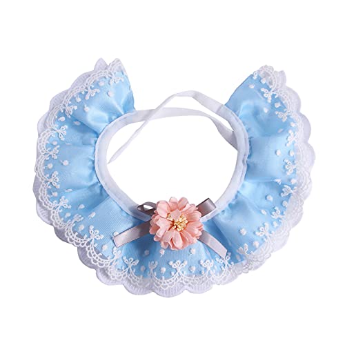 Clicitina Haustier-Spitzenschal für kleine Haustiere, Katzen, Hunde, Halsband, Stil, Anhänger, Schmuck UW821 (Sky Blue, S) von Clicitina