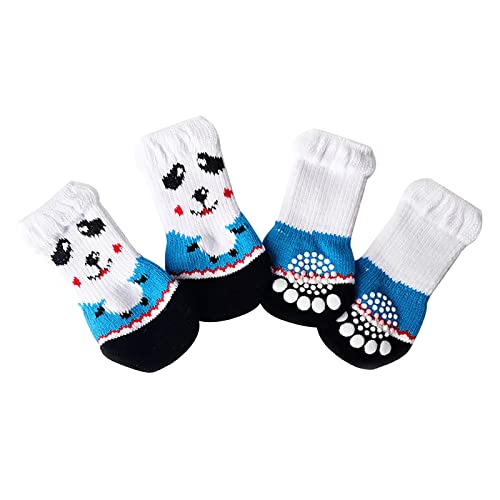 Clicitina Haustiersocken für kleine und schmutzabweisende Socken für Haustiere, Hunde, geeignet für Kratzfeste Mittel und Haustierzubehör CY645 (A-White, M) von Clicitina