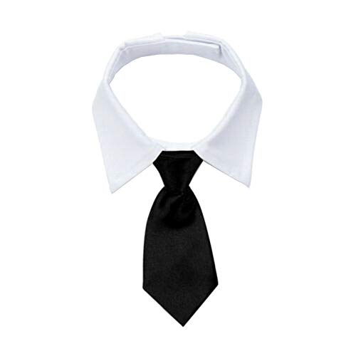Clicitina Haustierzubehör Verstellbare Krawatte Krawatten Weißer Kragen Krawatte Formal Bow Dog Pet Supplies RyD516 (Black, L) von Clicitina