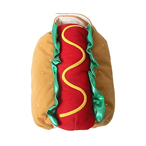 Clicitina Hunde Welpen Hunde Kostüm Cosplay Kleidung Kostüm Hamburger Halloween Party Für Haustier Dekoration Kleidung Hamburger Kleidung Hundezubehör Nähen (Orange, M) von Clicitina