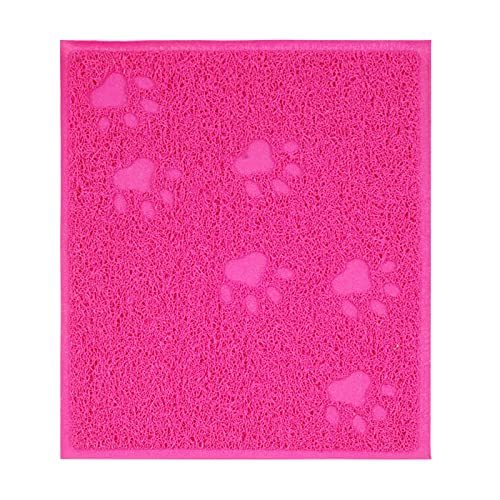 Clicitina Katzenstreu- Kitty Littering- für Katzentoiletten Kitty Litter- zum Einfangen von Unordnung, Streukontrolle, waschbarer Indoor-Haustier-Teppich und Teppich UW788 (Hot Pink, One Size) von Clicitina