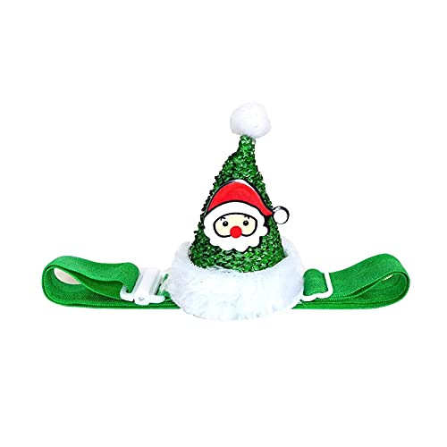 Clicitina Tiermütze Hund Tierhut Deko Weihnachten Deko elastische Hut-Kopfschmuck Seil Bvs287 (Green, One Size) von Clicitina