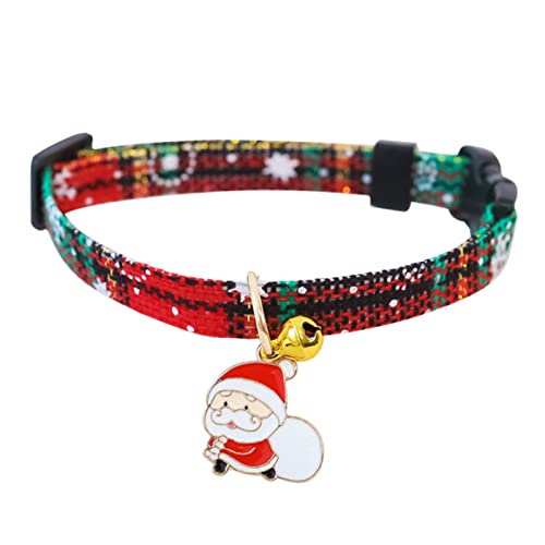 Clicitina Weihnachtshalsband mit sicherer Schnalle und Kleiner Glocke Tierliebhaber Sicherheitshalsband Hund (A, One Size) von Clicitina