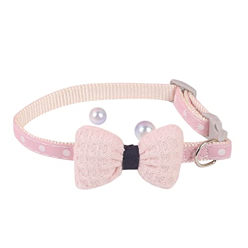 Katzenhalsbänder Fliege und Charme Gentleman Baumwolle gefüllte Katzenhalsbänder Wave Point Bow Halsbänder Katzenzubehör Wqr100 (c-Pink, One Size) von Clicitina