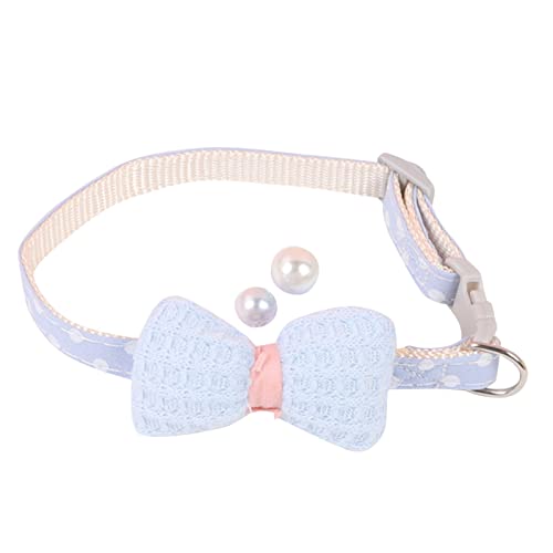 Katzenhalsbänder Fliege und Charme Gentleman Baumwolle gefüllte Katzenhalsbänder Wave Point Bow Halsbänder Katzenzubehör Wqr100 (c-Sky Blue, One Size) von Clicitina