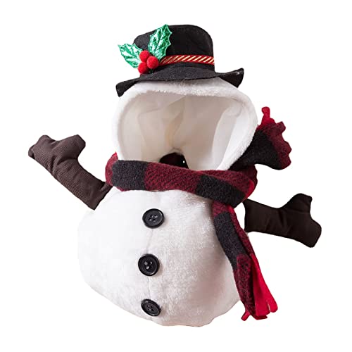 Lustige Weihnachtskleidung für Hunde, Schneemann, verwandelt sich in Schneemann-Kostüm, Haustierkleidung für mittelgroße Hunde (Weiß, XL) von Clicitina