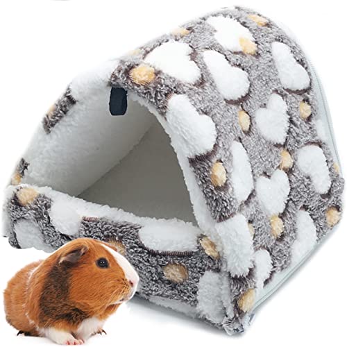 LeerKing Kleintiere Kuschelhöhle Meerschweinchen Kuschelbett Nest Plüsch Haus Hängematte für Ratte Hamster Nager Frettchen Bartagame Degu Braun M von LeerKing