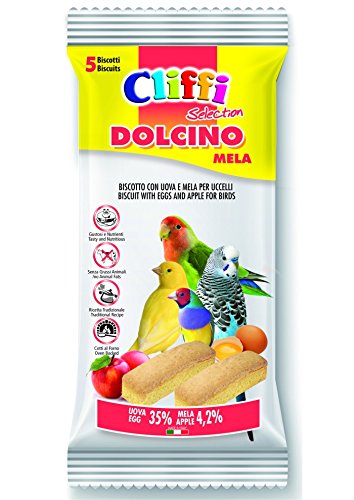 Cliffi Dolcino Apfel 35 g Kekse mit Eier und Apfel für alle Vögel von Cliffi