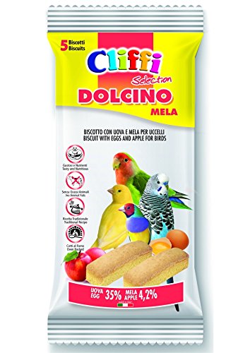 Cliffi Dolcino Apfel 35 g Kekse mit Eier und Apfel für alle Vögel von Chemi-vit srl