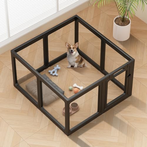 Laufstall aus transparentem Acryl für den Innenbereich, einfach zu montieren, für kleine Haustiere, Kunststoff, Laufstall für Welpen, Katzen, Kaninchen, Schwein, transparenter Zaun, Kiste, Zwinger von ClimbHope