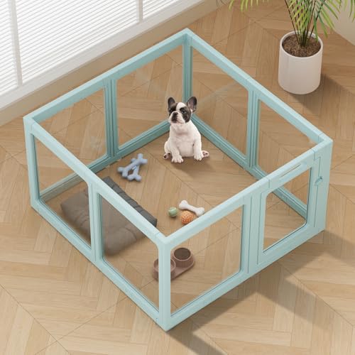 Laufstall aus transparentem Acryl für den Innenbereich, einfach zu montieren, für kleine Haustiere, Kunststoff, Laufstall für Welpen, Katzen, Kaninchen, Schweine, transparenter Zaun, Kiste, Zwinger von ClimbHope