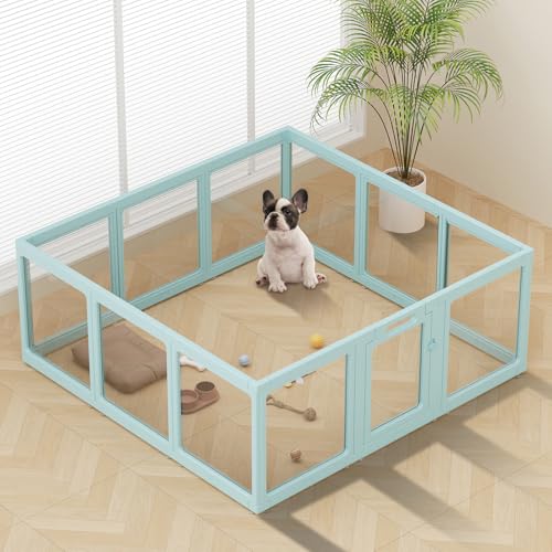 Laufstall aus transparentem Acryl für den Innenbereich – einfach zu montierender kleiner Haustier-Kunststoff-Laufstall für Welpen, Katzen, Kaninchen, Schweine, transparenter Zaun, Kiste, Zwinger von ClimbHope