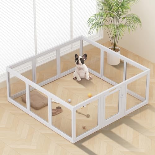 Laufstall aus transparentem Acryl für den Innenbereich – einfach zu montierender kleiner Haustier-Kunststoff-Laufstall für Welpen, Katzen, Kaninchen, Schweine, transparenter Zaun, Kiste, Zwinger von ClimbHope