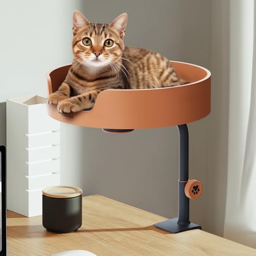 Clioran Katzenbett, Schreibtischnest mit Teaser, einfache Installation, Stabiler Rahmen, abnehmbares Kissen, platzsparendes Design, ideal für Beistelltisch, Heimbüro, passend für Katzen Clioran Katzenbett, Schreibtischnest mit Teaser, einfache Installation, Stabiler Rahmen, abnehmbares Kissen, platzsparendes Design, ideal für Beistelltisch, Heimbüro, passend für Katzen von Clioran