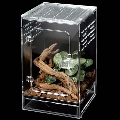 PC Reptilien-Tank, große Arboreal Tarantel Krippen, Eidechsen-Terrarium, Spinnen-Tank-Starter-Set, Baumfrosch-Lebensraum, Leoparden-Gecko-Vivarium, Insektengehäuse, Chamäleon-Käfig, vertikaler von Clioran