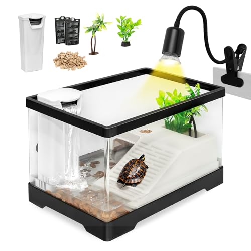 Schildkröten-Tank-Set, PC, kleines rotes Ohren-Schiebe-Aquarium, Wasser-Babyschildkröten-Lebensraum für Fische und Amphibien, Reptilien, inklusive Filter, 2 Filterplatten, 2 Pflanzen, 1 Lampe, 1 Schildkröten-Tank-Set, PC, kleines rotes Ohren-Schiebe-Aquarium, Wasser-Babyschildkröten-Lebensraum für Fische und Amphibien, Reptilien, inklusive Filter, 2 Filterplatten, 2 Pflanzen, 1 Lampe, 1 von Clioran