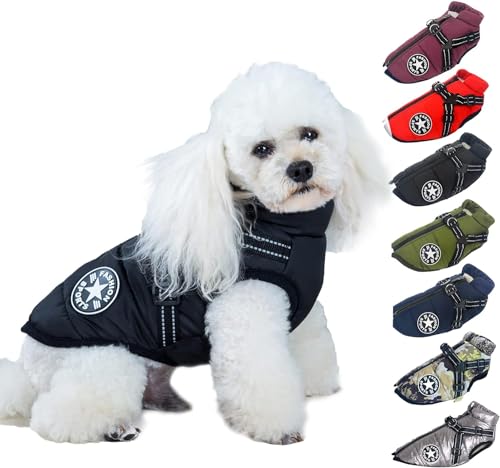Pawbibi Sport - Waterproof Winter Jacket Dog Warm Coat Reflective&Pet Vest,Thick Fleece Lining Cozy Dog Apparel,Waterproof Winter Jacket with Built-in Harness,for Small Medium Dogs&Cats (L, Black) Pawbibi Sport - Waterproof Winter Jacket Dog Warm Coat Reflective&Pet Vest,Thick Fleece Lining Cozy Dog Apparel,Waterproof Winter Jacket with Built-in Harness,for Small Medium Dogs&Cats (L, Black) von Clisole