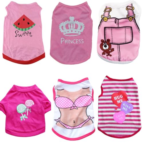 Hundekleidung für Mädchen, Haustiere, Katzen, Welpen, Pullover, Sommer-T-Shirts, Dackel, Hundekleidung, weibliche Chihuahua, Welpenbekleidung Hundekleidung für Mädchen, Haustiere, Katzen, Welpen, Pullover, Sommer-T-Shirts, Dackel, Hundekleidung, weibliche Chihuahua, Welpenbekleidung von Clopon