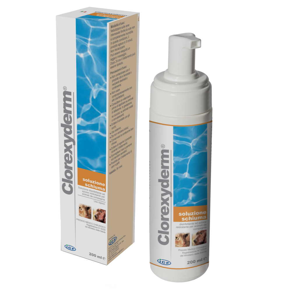 Clorexyderm Foam - Liquid Solution Haar/ Hautpflege - Sparpaket: 2 x 200 ml von Clorexyderm
