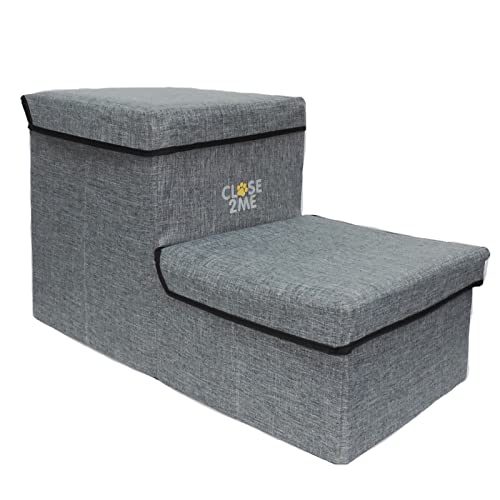 CLOSE2ME PetStair Deluxe Haustiertreppe, zweistufig, mit Stauraumfunktion von CLOSE2ME