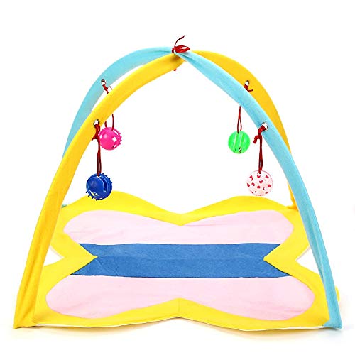 Closer Play Sleeping Tent Hammocks Sleep Bed Foldable Kitten Mat with Balls Pets Toys Pet Hammock Bed and Play Toy von Closer