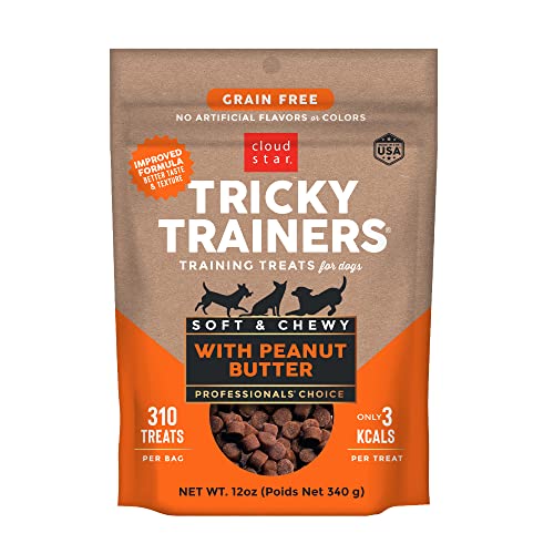 Cloud Star Tricky Trainers Chewy Grain Free Training Treats for Dogs, Made in The USA, Peanut Butter 12 oz. von Cloud Star