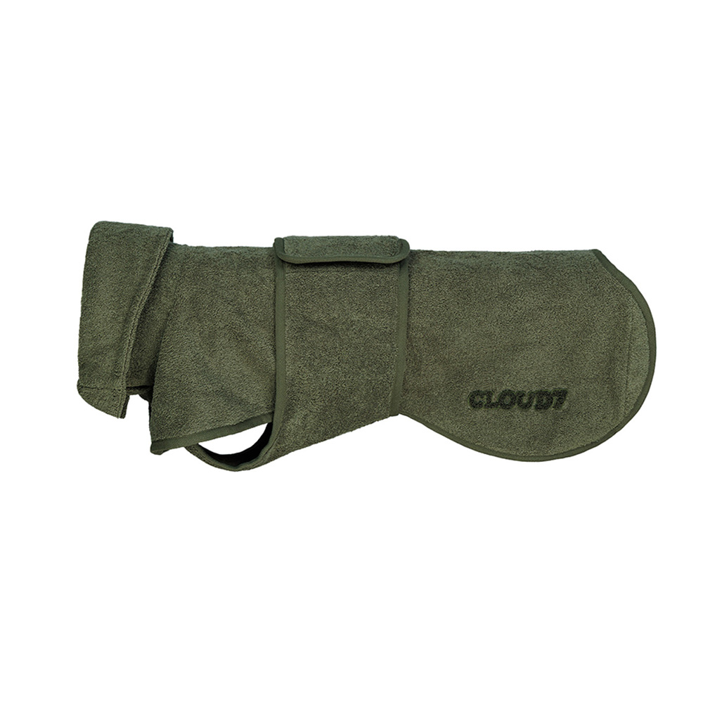 Cloud7® Hunde-Bademantel Wannsee sage, Rückenlänge: ca. 46 - 52 cm, Brustumfang: ca. 58 - 68 cm von Cloud7®