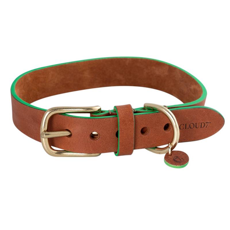 Cloud7® Hunde-Halsband Prince Park cognac/green, Gr. XXS, Breite: ca. 1,2 cm, Halsumfang: ca. 17 - 22 cm von Cloud7®