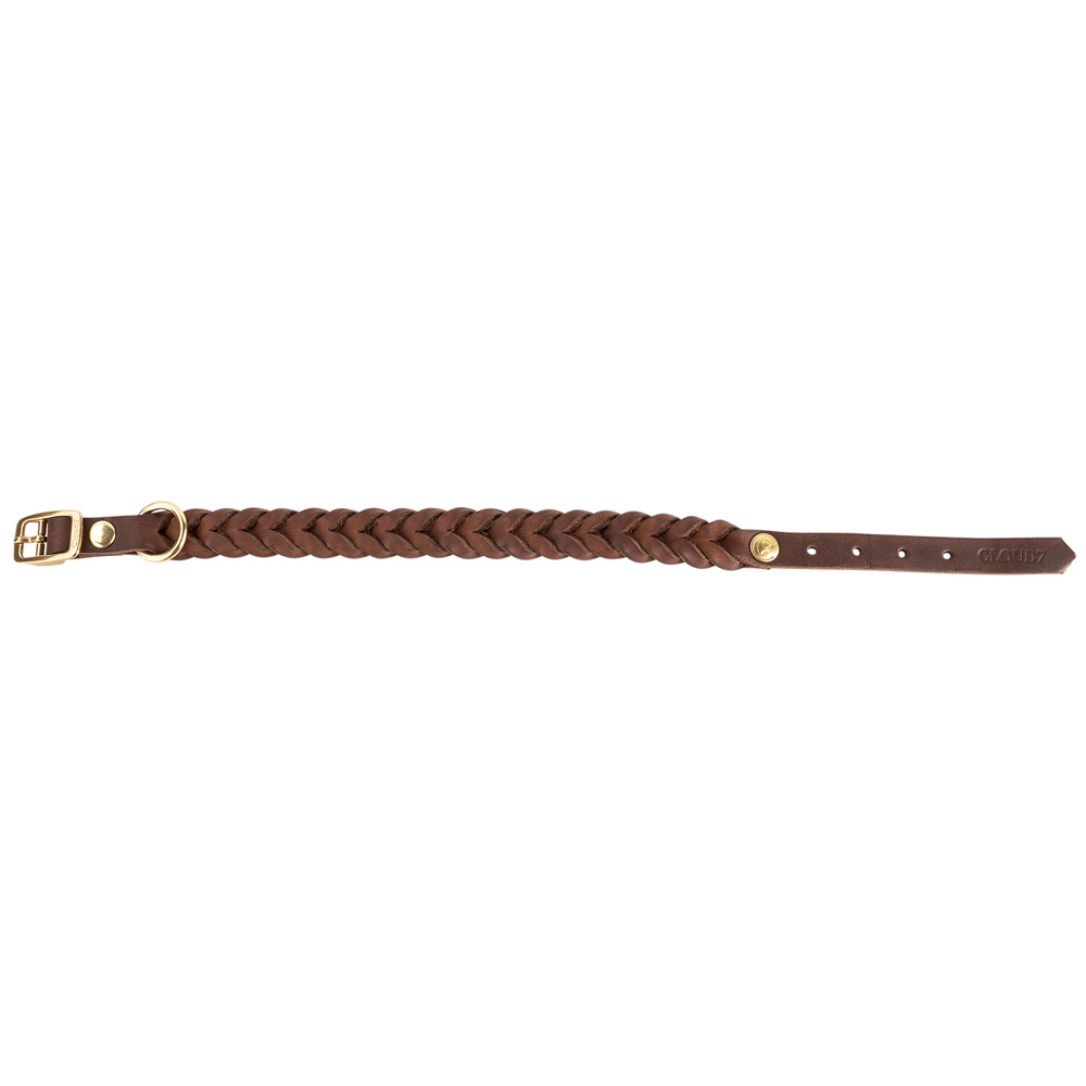 Cloud7® Hundehalsband Central Park braun-gold, Gr. M, Breite: ca. 2,3 cm, Halsumfang: ca. 34 - 40 cm von Cloud7®