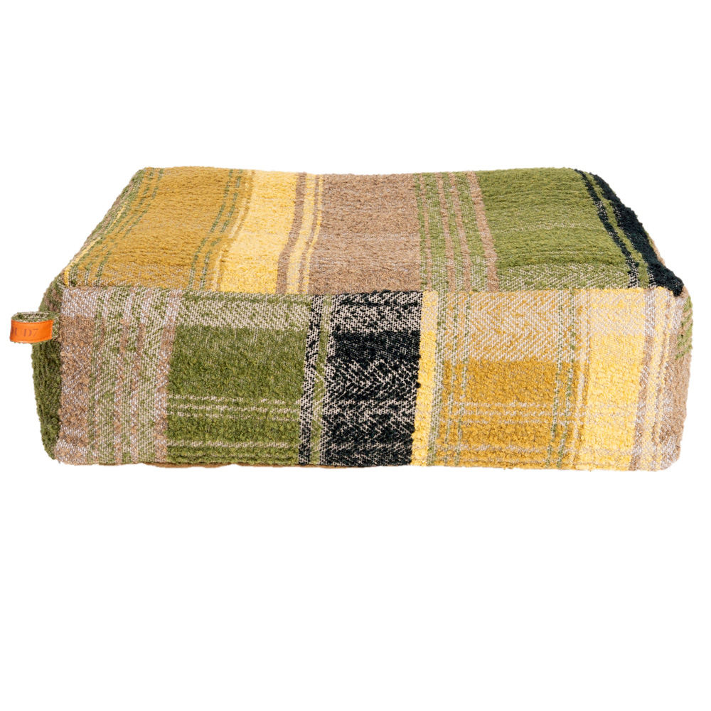 Cloud7® Hundekissen Cube Tartan kariert grün, Gr. L, Maße: ca. 90 x 90 x 22 cm von Cloud7®